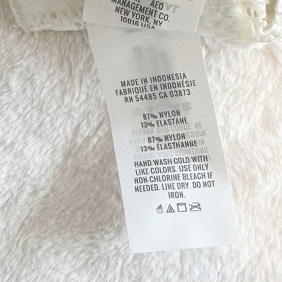 NWT Aerie Real Happy Wireless Lightly Lined Candy Lace Bra in Soft Muslin - 34C - Picture 4 of 8